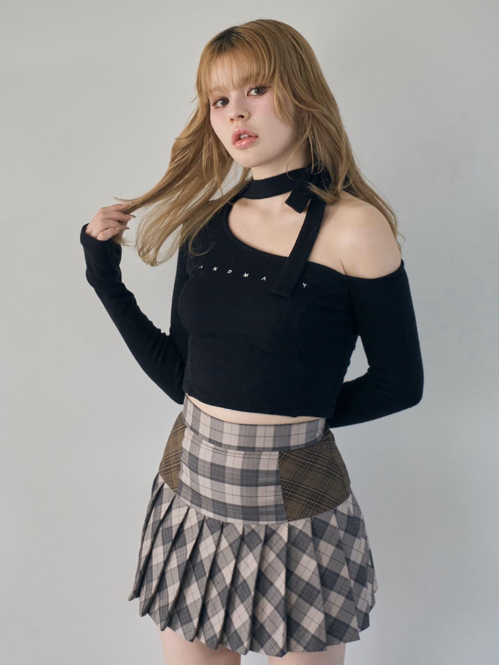 ANDMARY】Nana ribbon oneshoulder tops