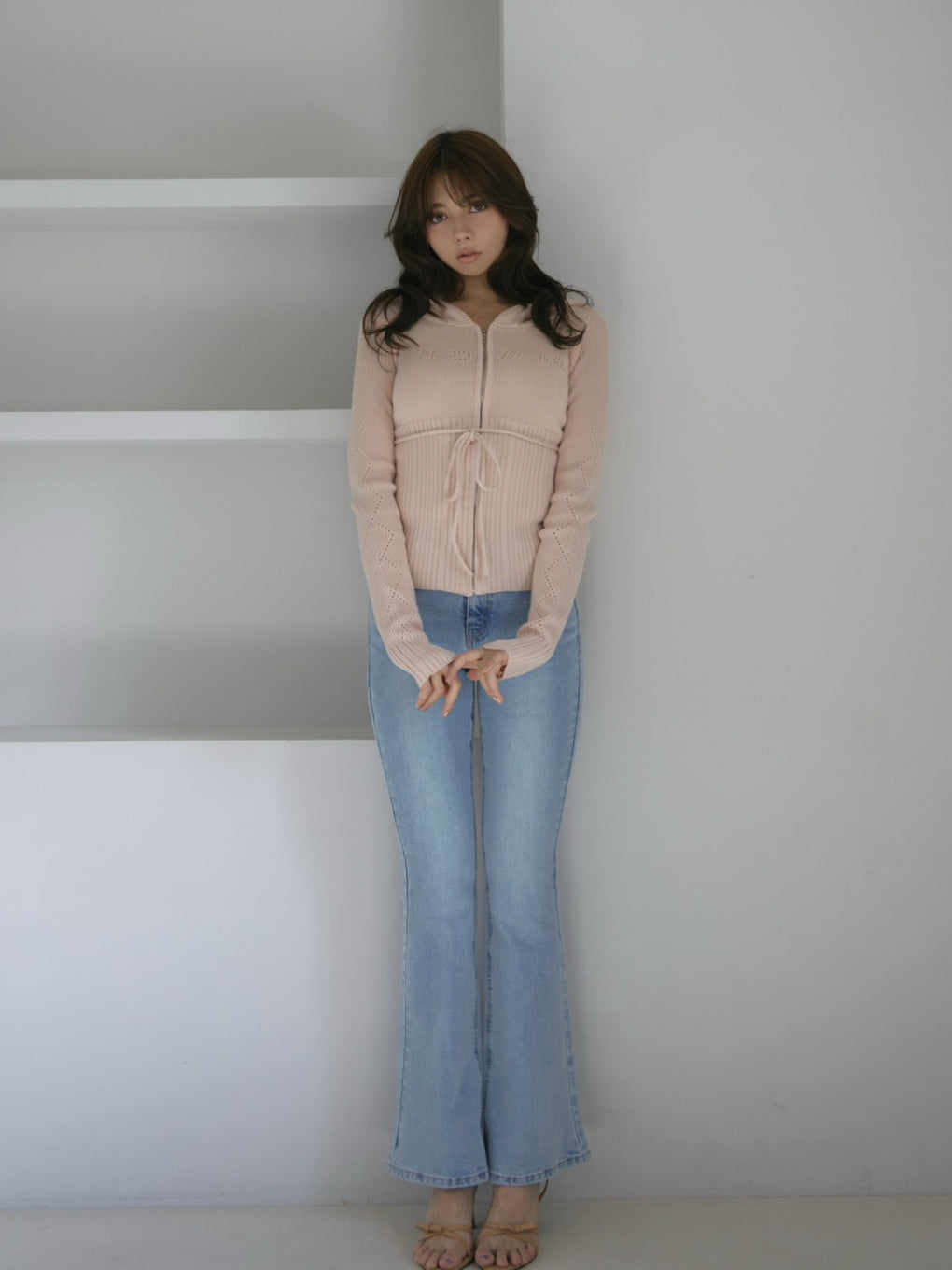 ANDMARY】Mary logo flare denim