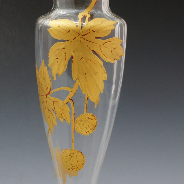 オールドバカラ「金彩 プラタナス文様 花瓶」《アンティックかとう》