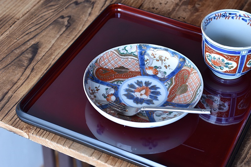 色絵の五寸皿と向付 - 生活骨董と古布のアンティークショップ antique