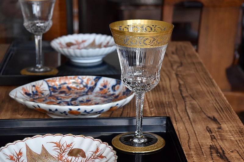 サンルイ シスル Thistle 金彩ワイングラス 2客セット saint-louis