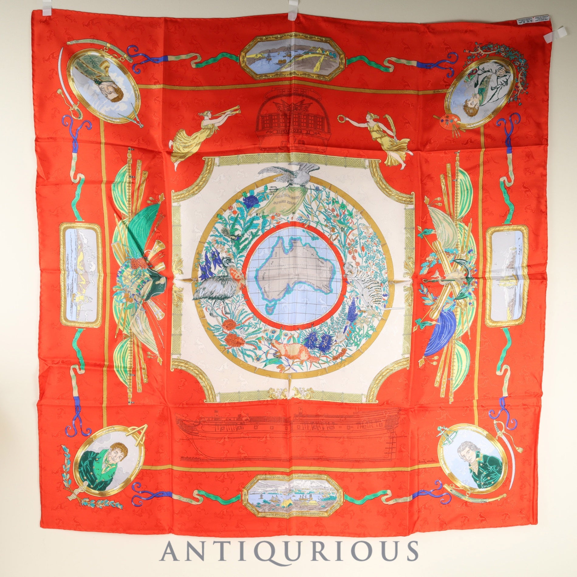 エルメス スカーフ カレ90 LE GEOGRAPHE 地理学者 ケース SILK100