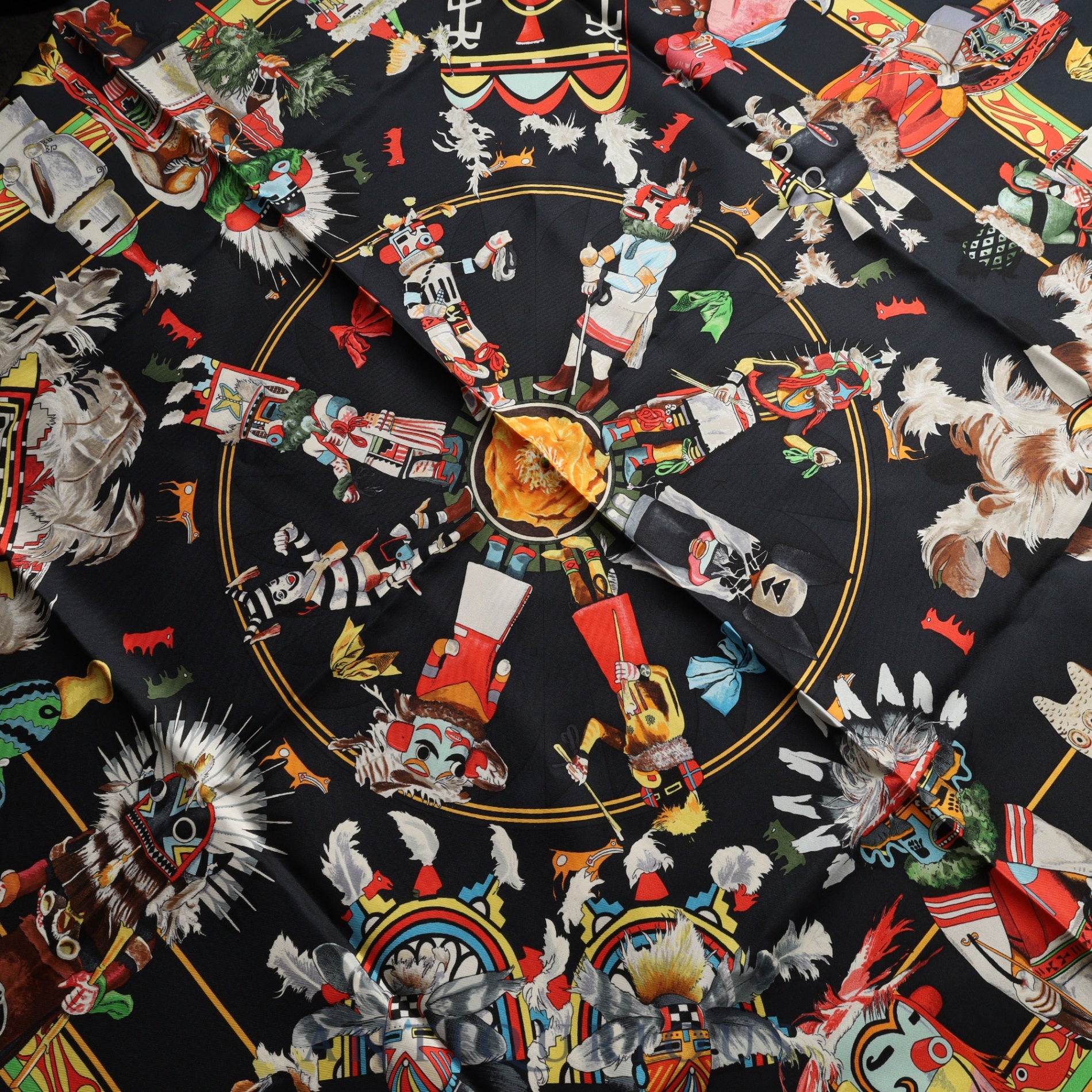 エルメス スカーフ カレ90 カチナ民族 SILK100% | 東京銀座の