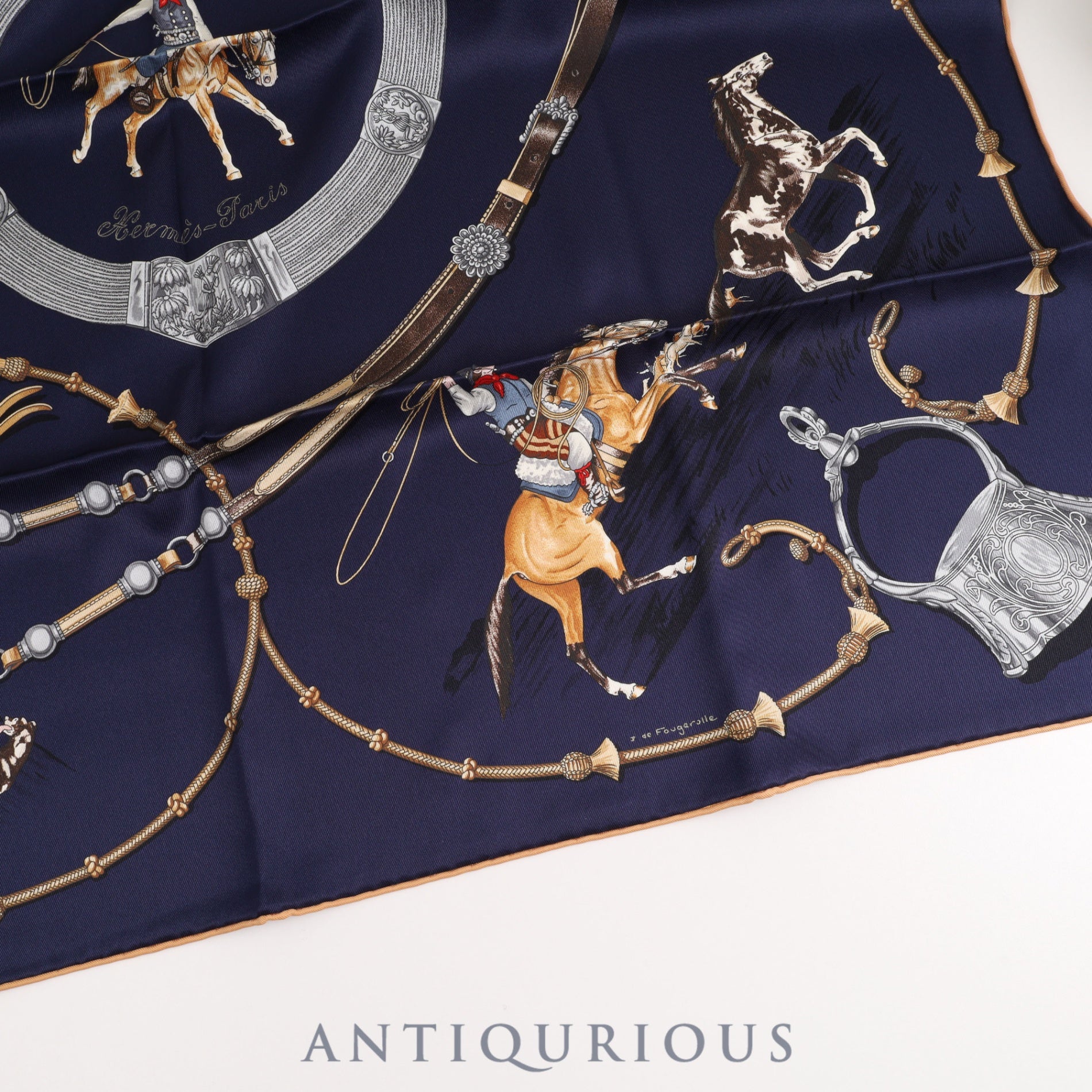 エルメス スカーフ カレ70 PAMPA 大草原 ネイビー 箱 SILK100％ | 東京