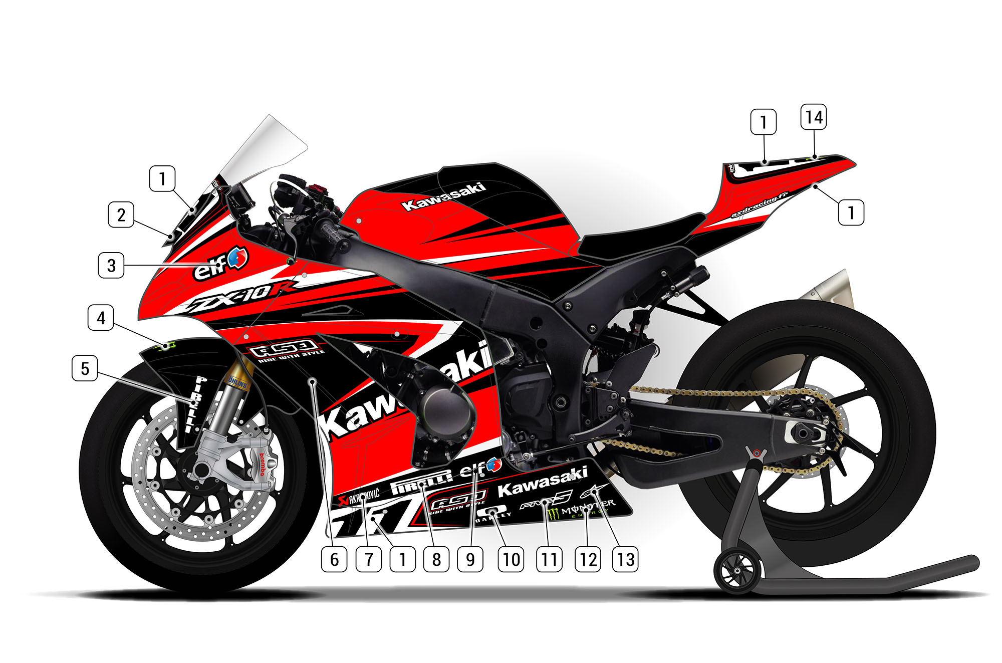 Kawasaki ZX-10R 2011/15 D1 | ASD Racing