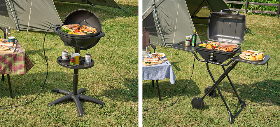 ロゴス、減煙・電気式の「エレグリル」。コンセントに挿すだけで手軽に