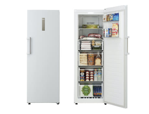 ハイアール、買い物カゴ8.4個分の大容量“冷凍庫”。280Lで縦型前開き式