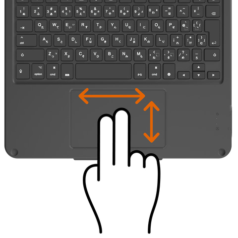 トラックパッド搭載で5年保証付き、iPad用キーボード一体型ケースが