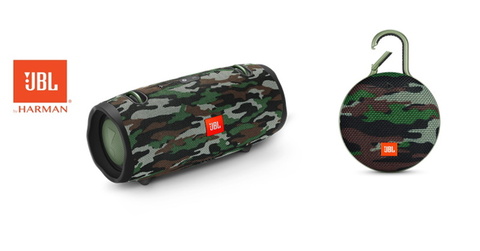 JBL、Bluetoothスピーカー「JBL XTREME2」「JBL CLIP 3」に迷彩柄を
