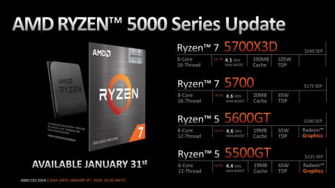 Socket AM4はまだ終わらない。AMD、「Ryzen 7 5700X3D」など4製品追加