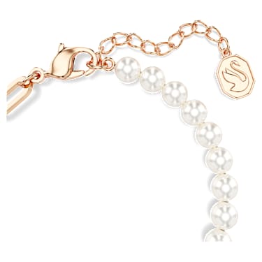 Teddy bracelet, Crystal pearl, Bear, Pink, Rose gold-tone plated