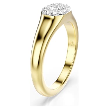 Dextera ring, Mixed cuts, White, Gold-tone plated | Swarovski