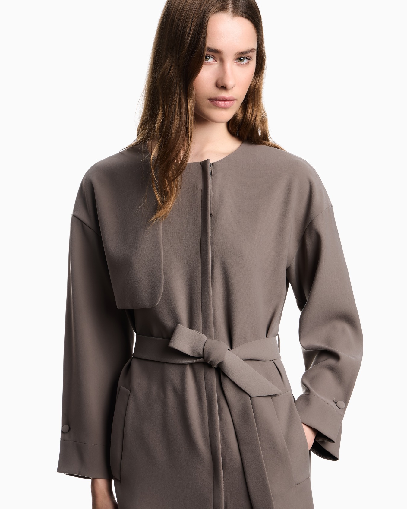トレンチコート テクニカルキャディ ベルト付き | Emporio Armani