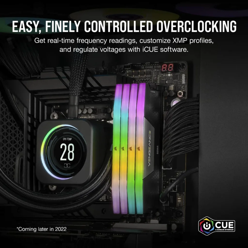 VENGEANCE® RGB 32GB (2x16GB) DDR5 DRAM 6400MHz C32 Memory Kit — Black