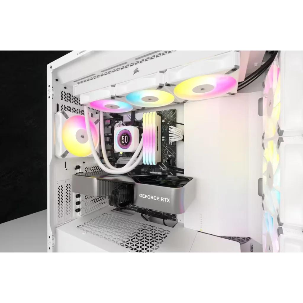 iCUE H150i ELITE LCD XT Display Liquid CPU Cooler, White
