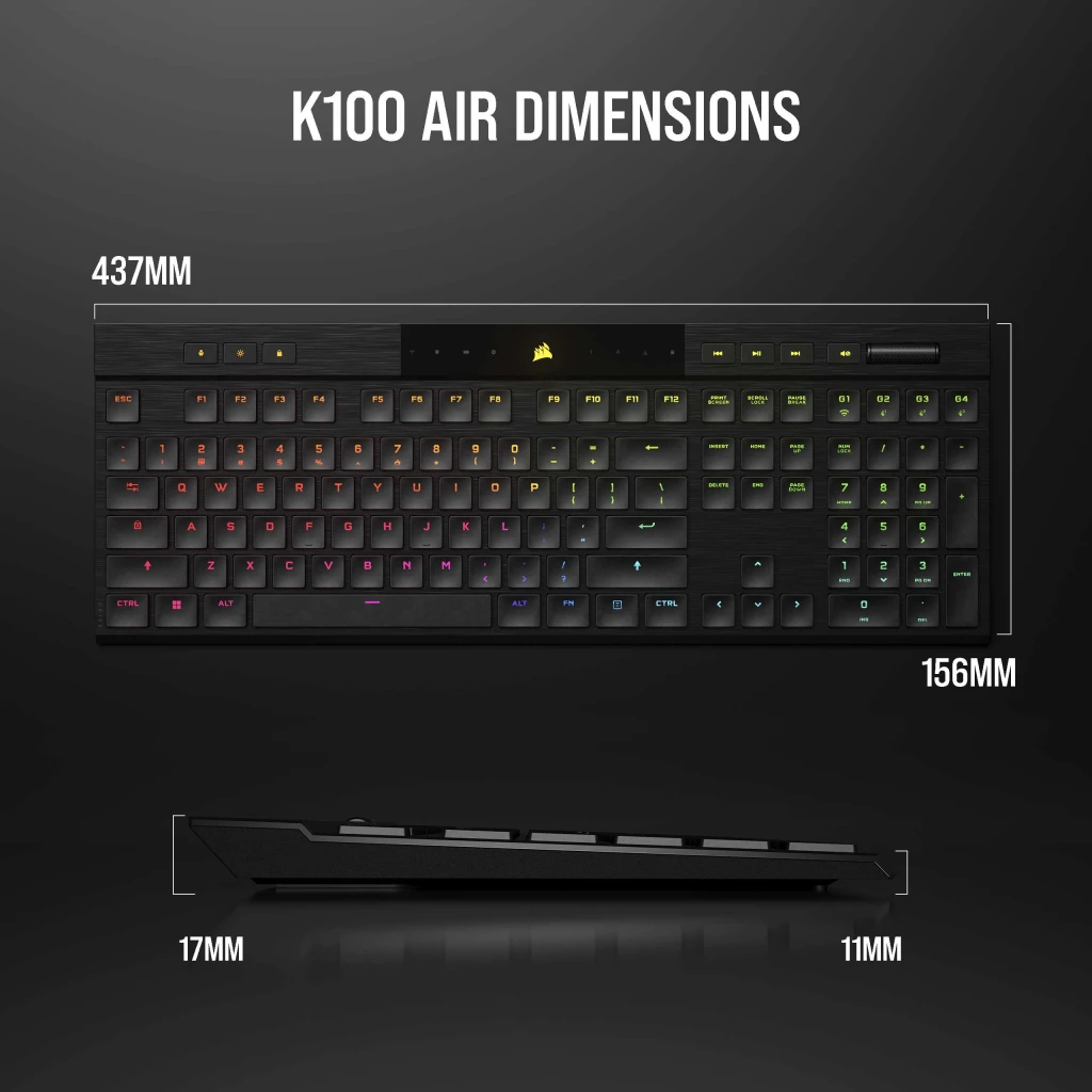 K100 AIR WIRELESS RGB Ultra-Thin Mechanical Gaming Keyboard