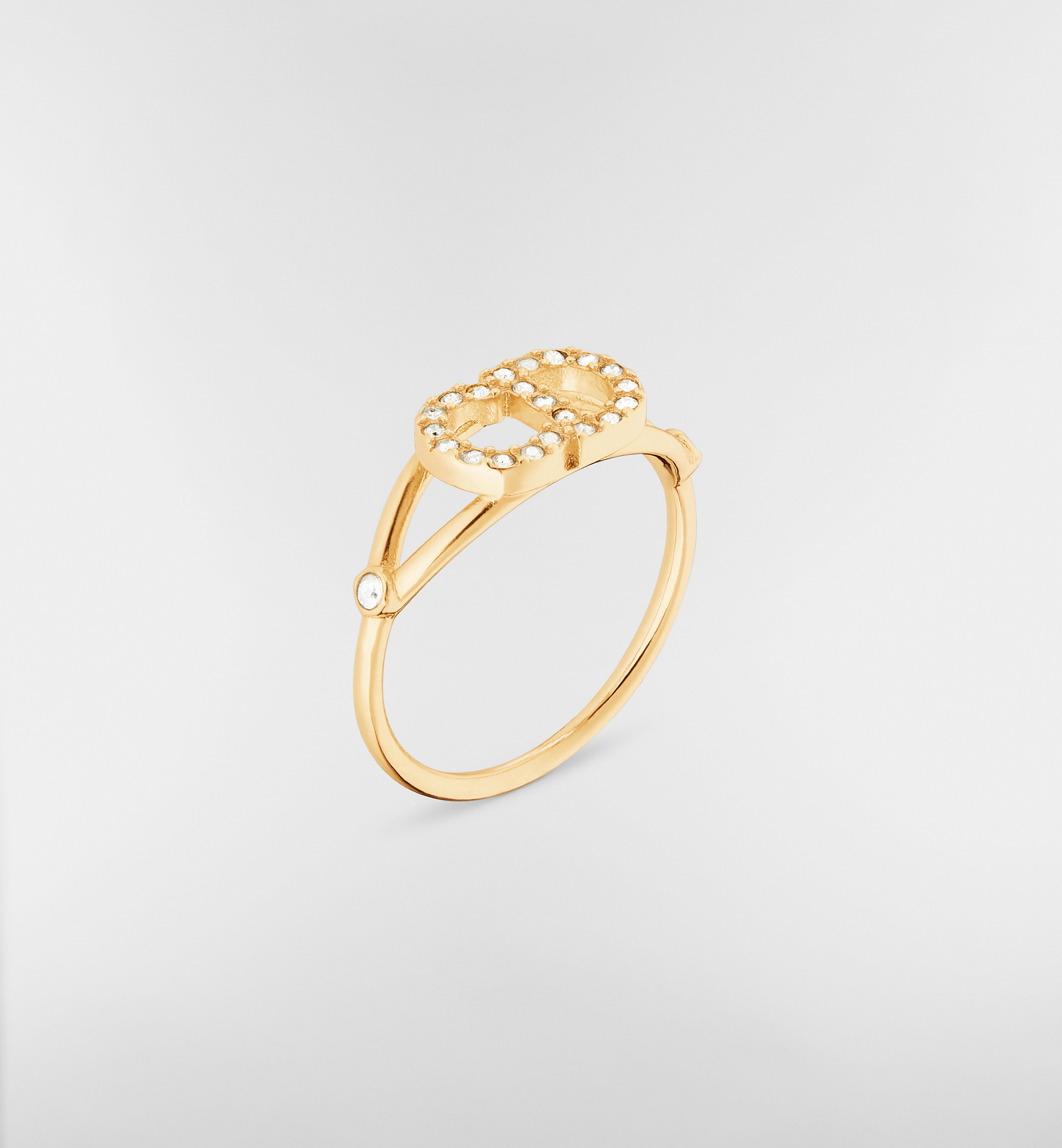 Clair D Lune Ring Gold-Finish Metal and White Crystals | DIOR