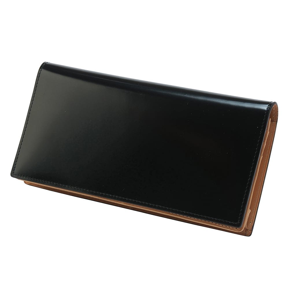 コードバン 馬革 通しマチ長財布 革財布 メンズ[名入れ刻印