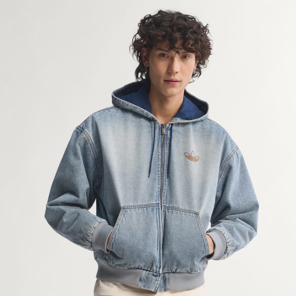 adidas DENIM PADDED JACKET - Blue | Free Shipping with adiClub