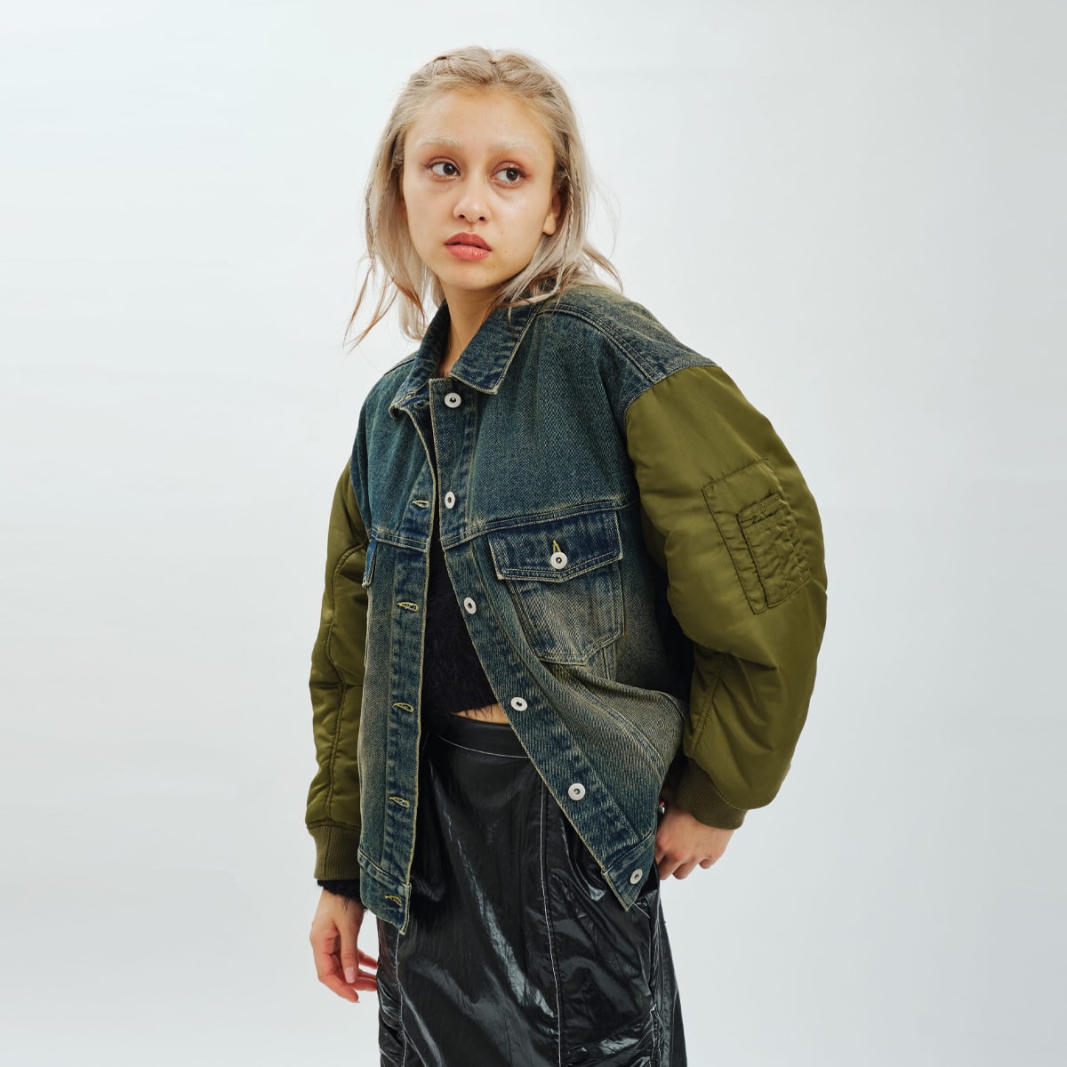 atmos pink Denim Docking Jacket BLUE（アトモス ピンク デニム