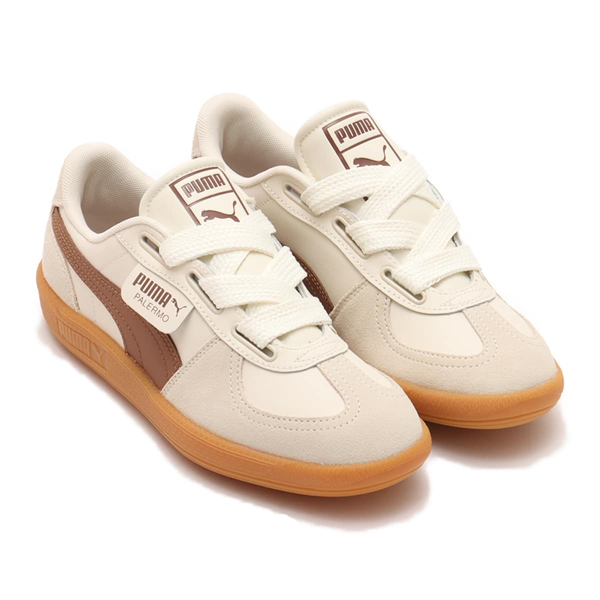 PUMA PALERMO WIDE LACE SD FROSTED IVORY-BROWN MUSHROOM （プーマ