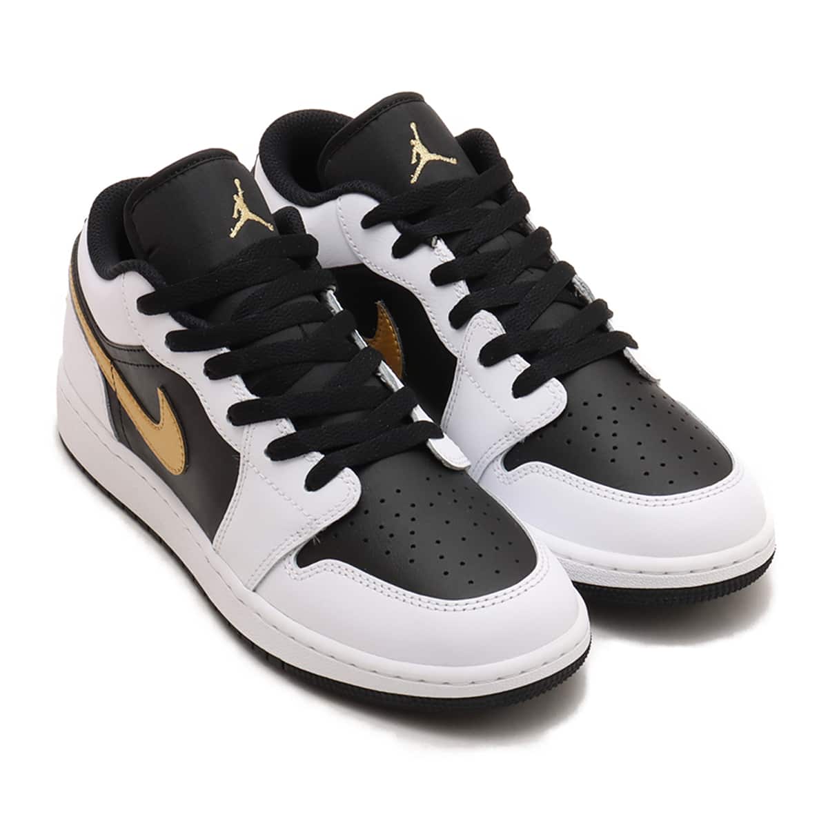 JORDAN BRAND AIR JORDAN 1 LOW (GS)WHITE/METALLIC GOLD-BLACK