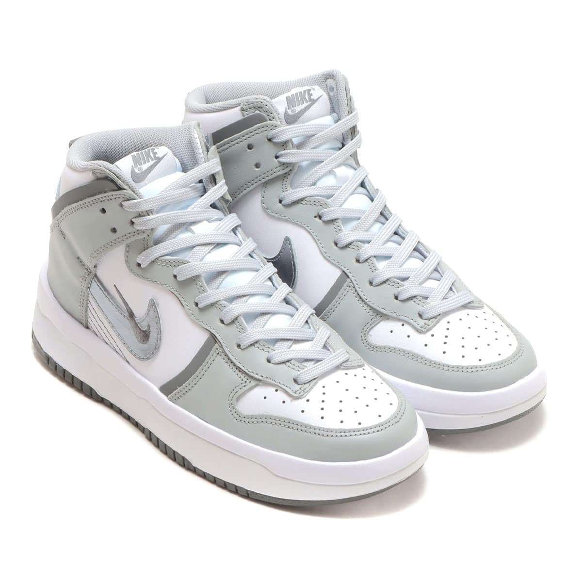 NIKE WMNS DUNK HIGH UP WHITE/SILVER-LT SMOKE GREY-SMOKE GREY 22SP