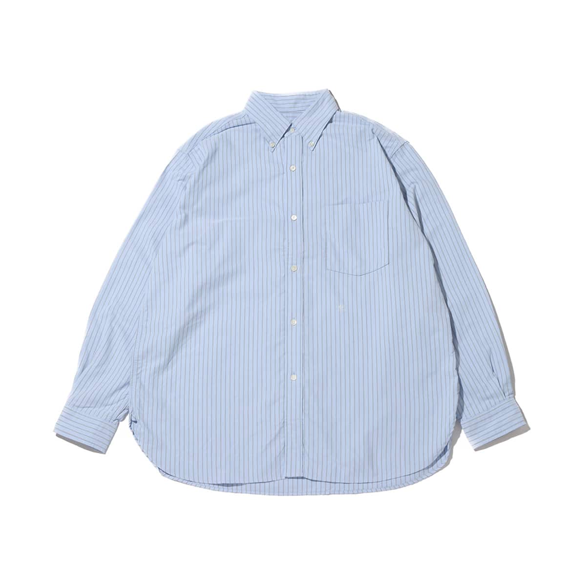 nanamica Button Down Stripe Wind Shirt Sax 24SP-I（ナナミカ ボタン