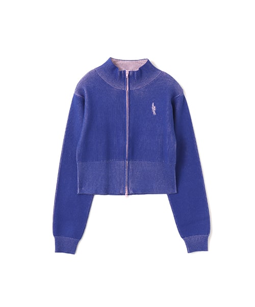 atmos pink Rib Knit Zip-up Top BLUE（アトモス ピンク リブ ニット