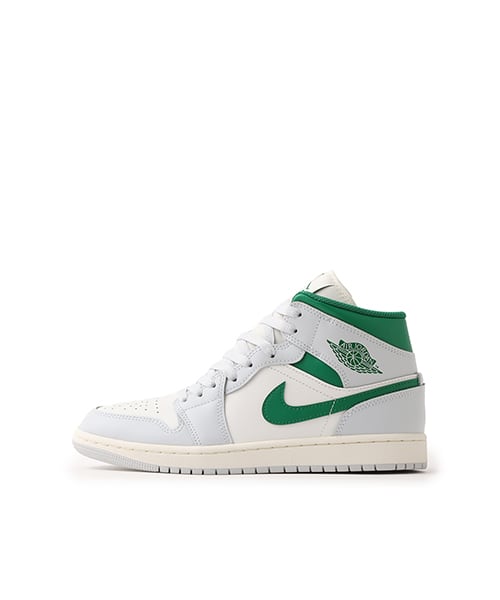 JORDAN BRAND AIR JORDAN 1 MID SUMMIT WHITE/PINE GREEN-PURE