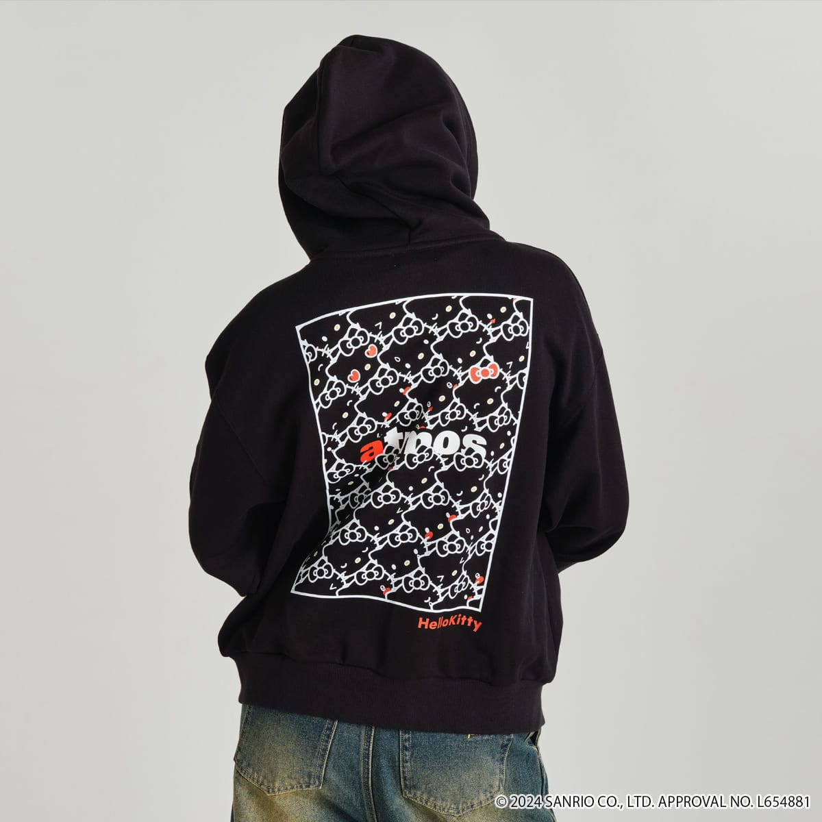 HELLO KITTY x atmos pink Double Open-end Zipper Parka BLACK