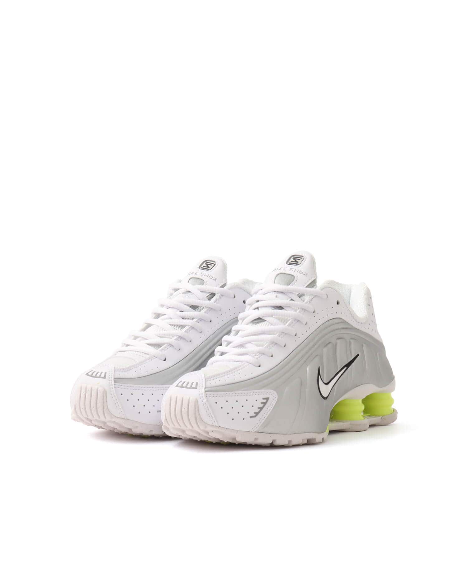 NIKE SHOX R4 WHITE/WHITE-METALLIC SILVER-VOLT （ナイキ ウィメンズ