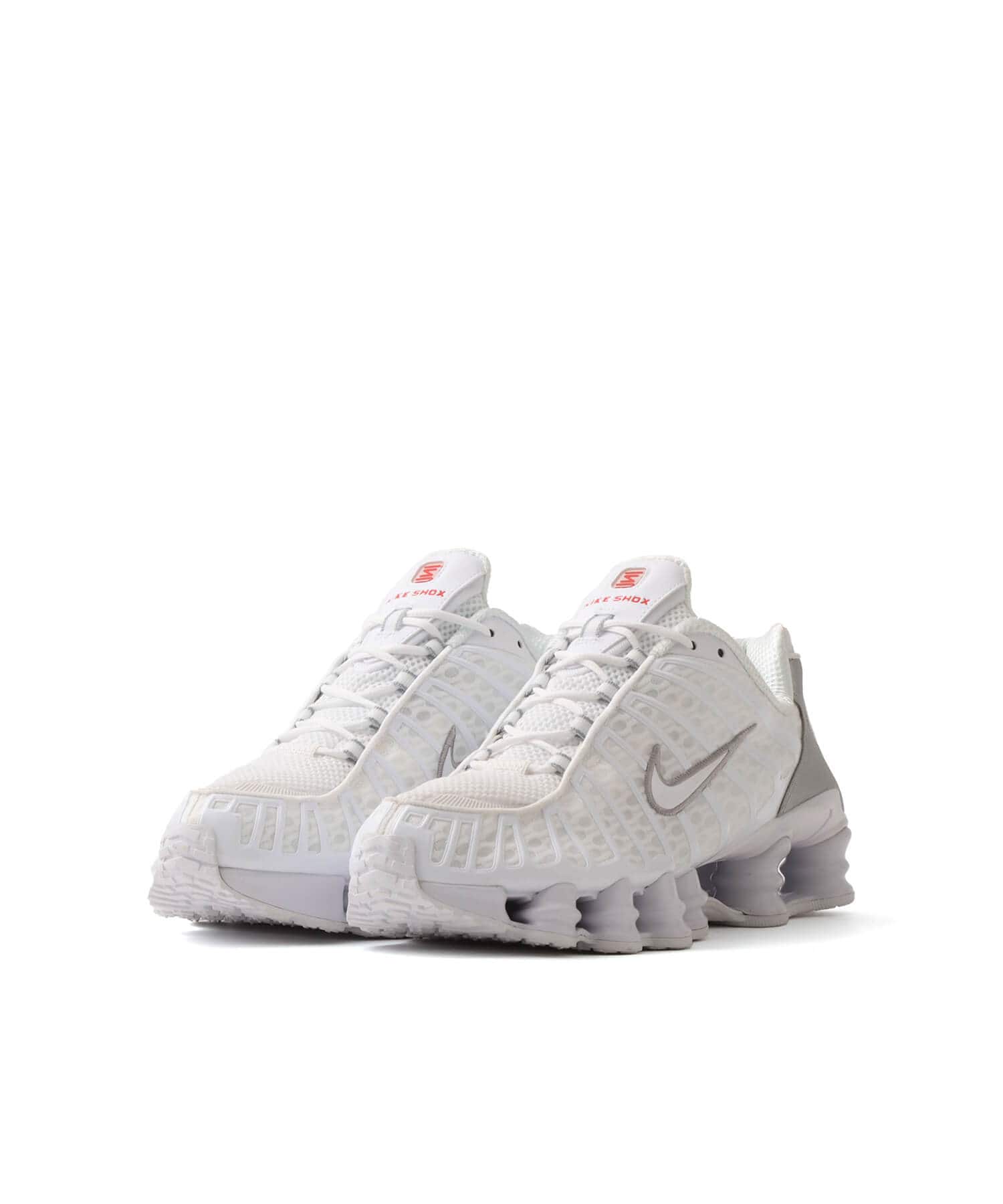 NIKE W SHOX TL WHITE/WHITE-METALLIC SILVER-MAX ORANGE（ナイキ