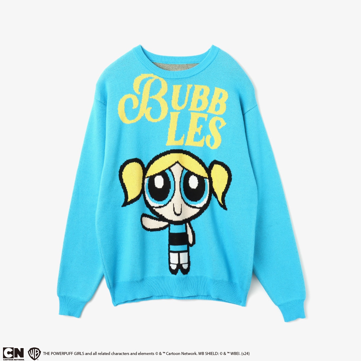 The Powerpuff Girls X atmos pink Knit Sweater BLUE（ザ パワーパフ