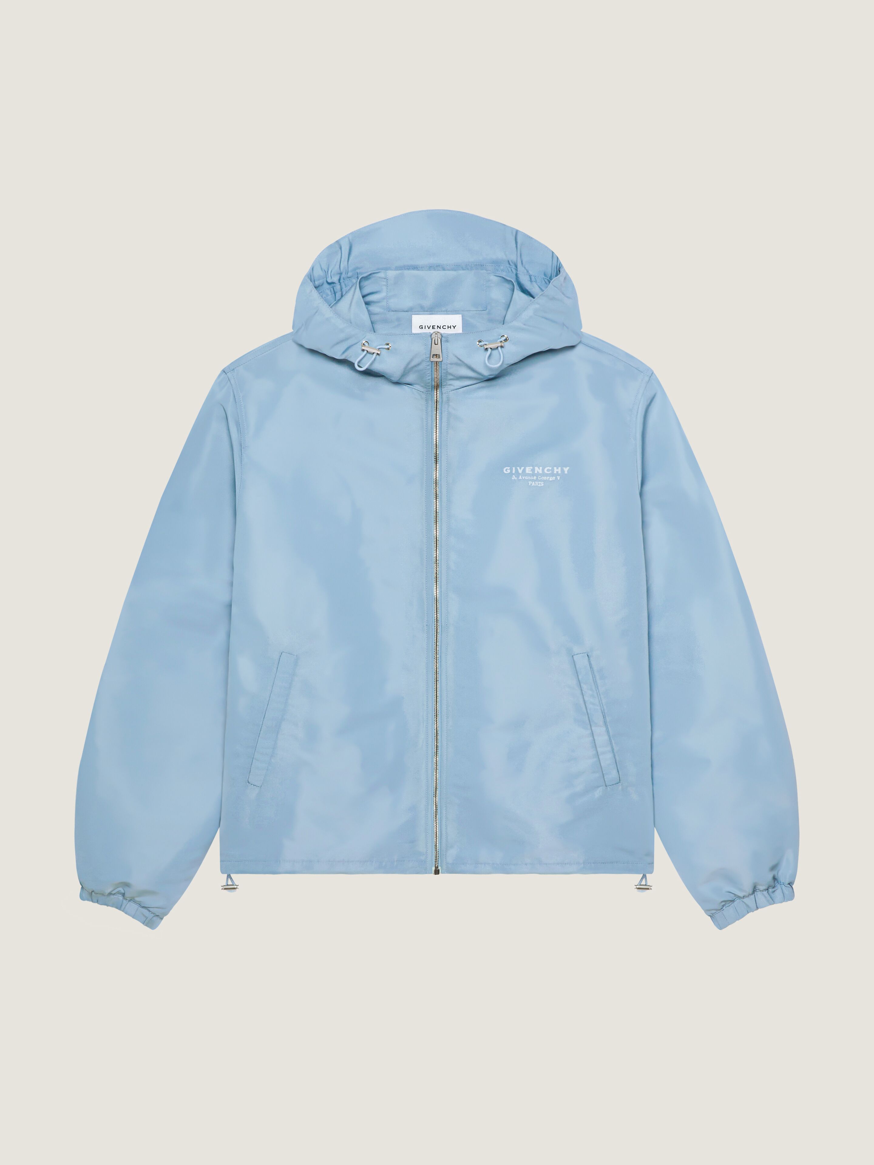 Windbreaker in polyfaille with GIVENCHY Stamp embroidery - pale