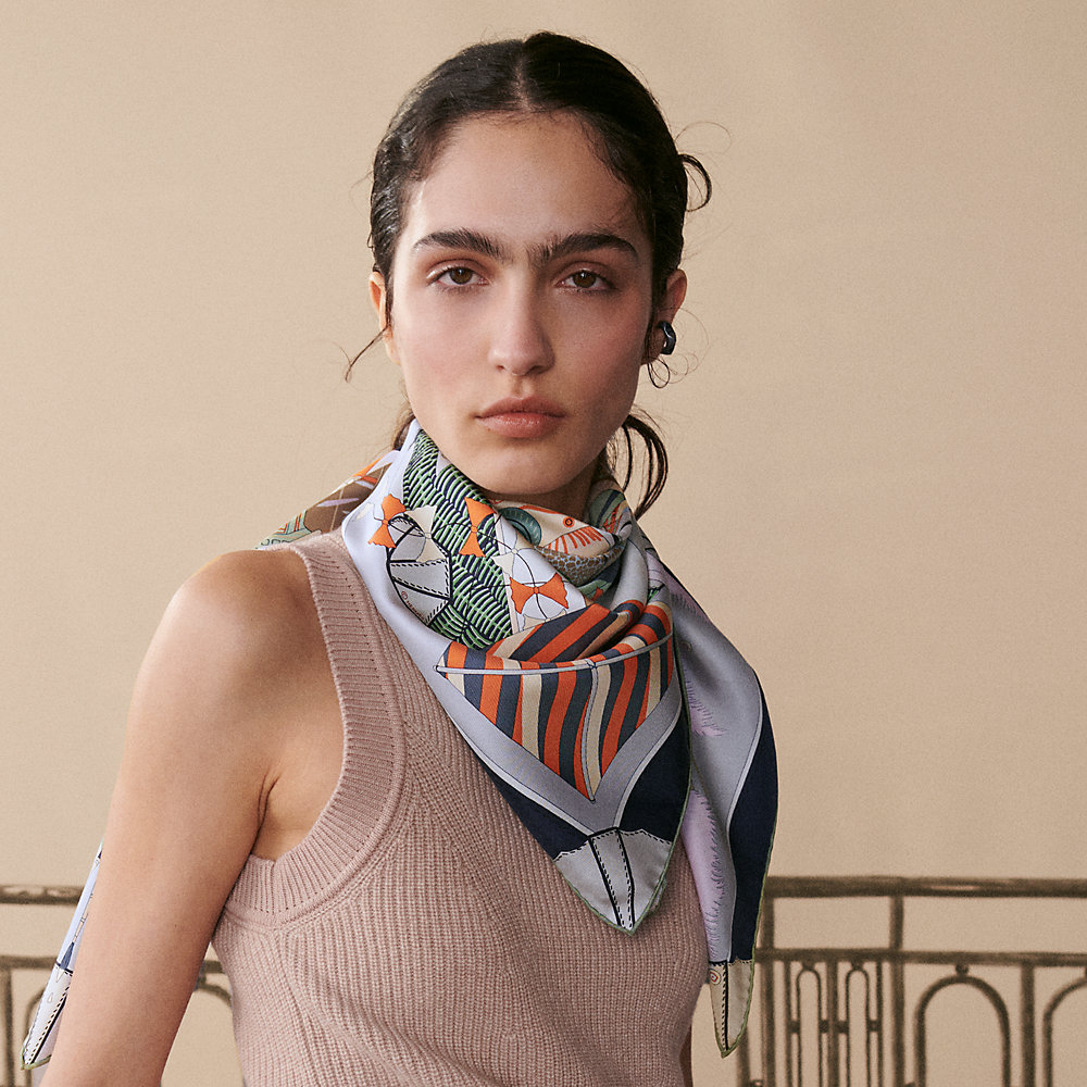Bagage a Main scarf 90 - Grey | Hermès Mainland China