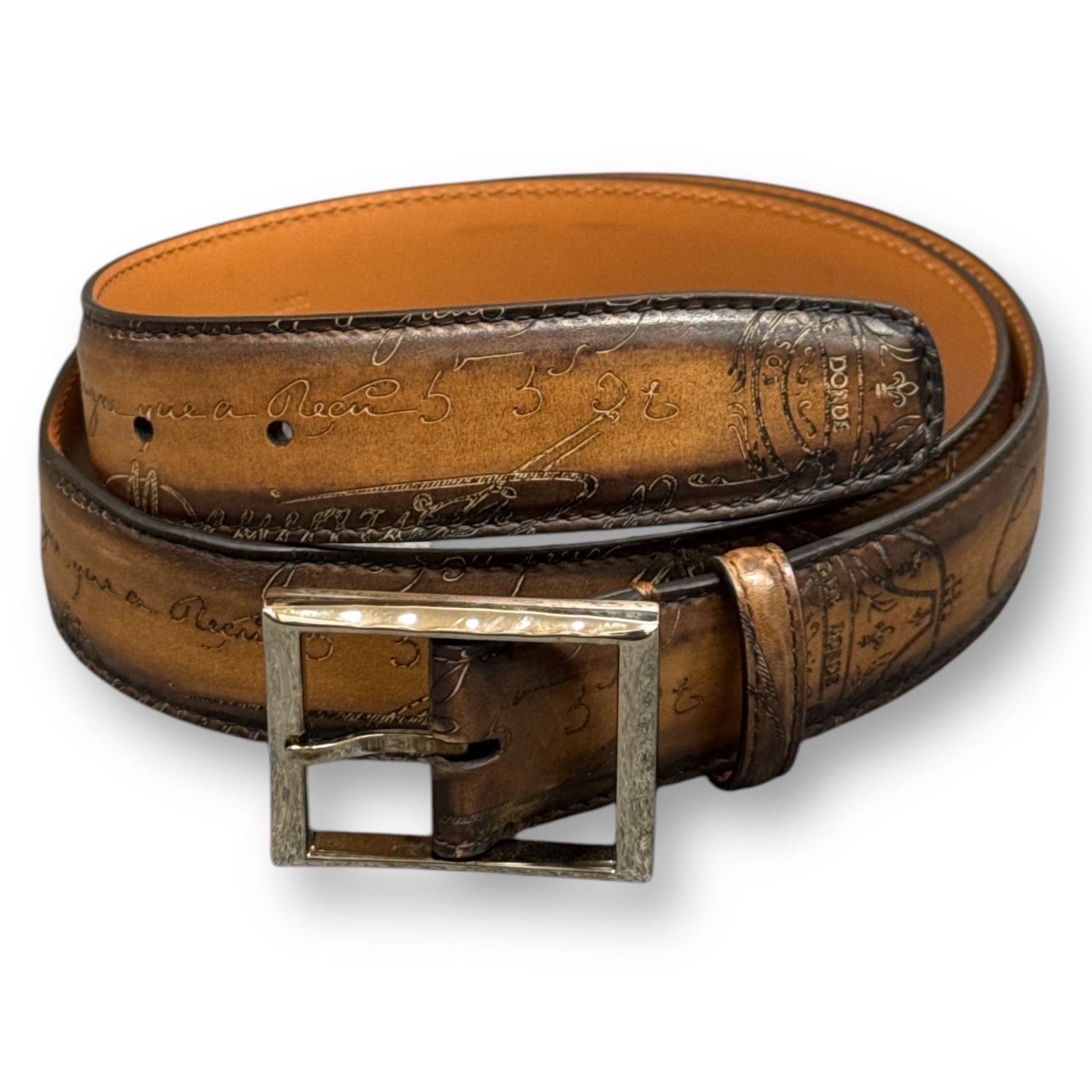 Berluti カリグラフィレザーベルト ベルルッティ ブラウン 90 81984A6