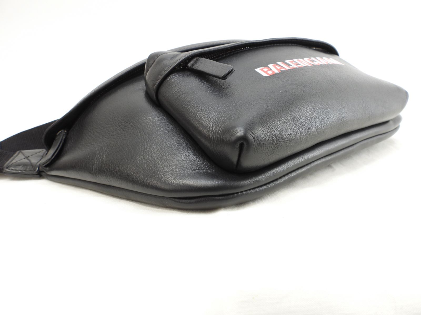 バレンシアガ ベルトバッグ エブリデイ レザー黒赤 ボディバッグ 美品