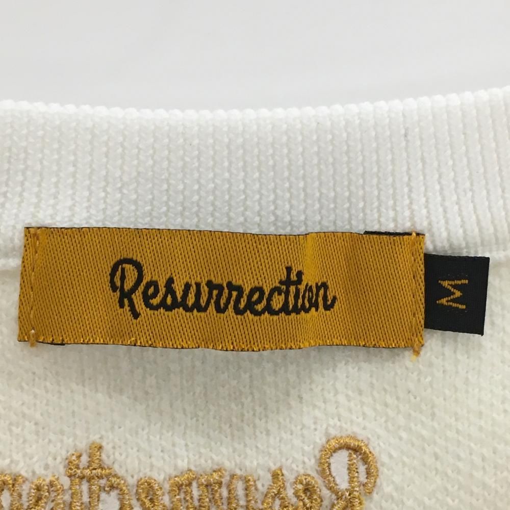 レザレクション セーター 白 ロゴ総柄織生地 ウール混 ニット