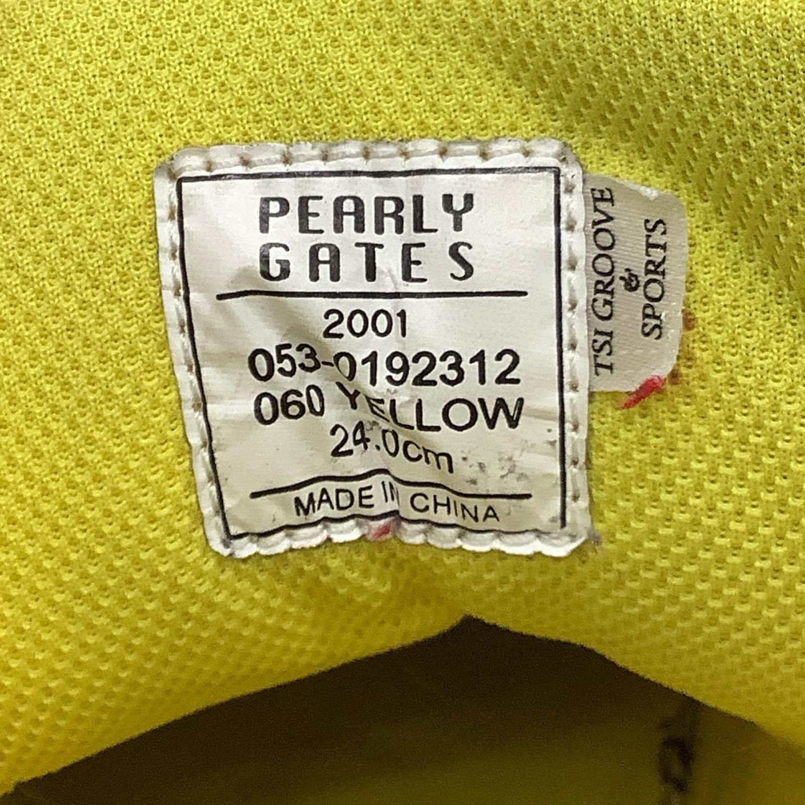 中古 パーリーゲイツ PEARLY GATES ゴルフシューズ 24cm イエロー