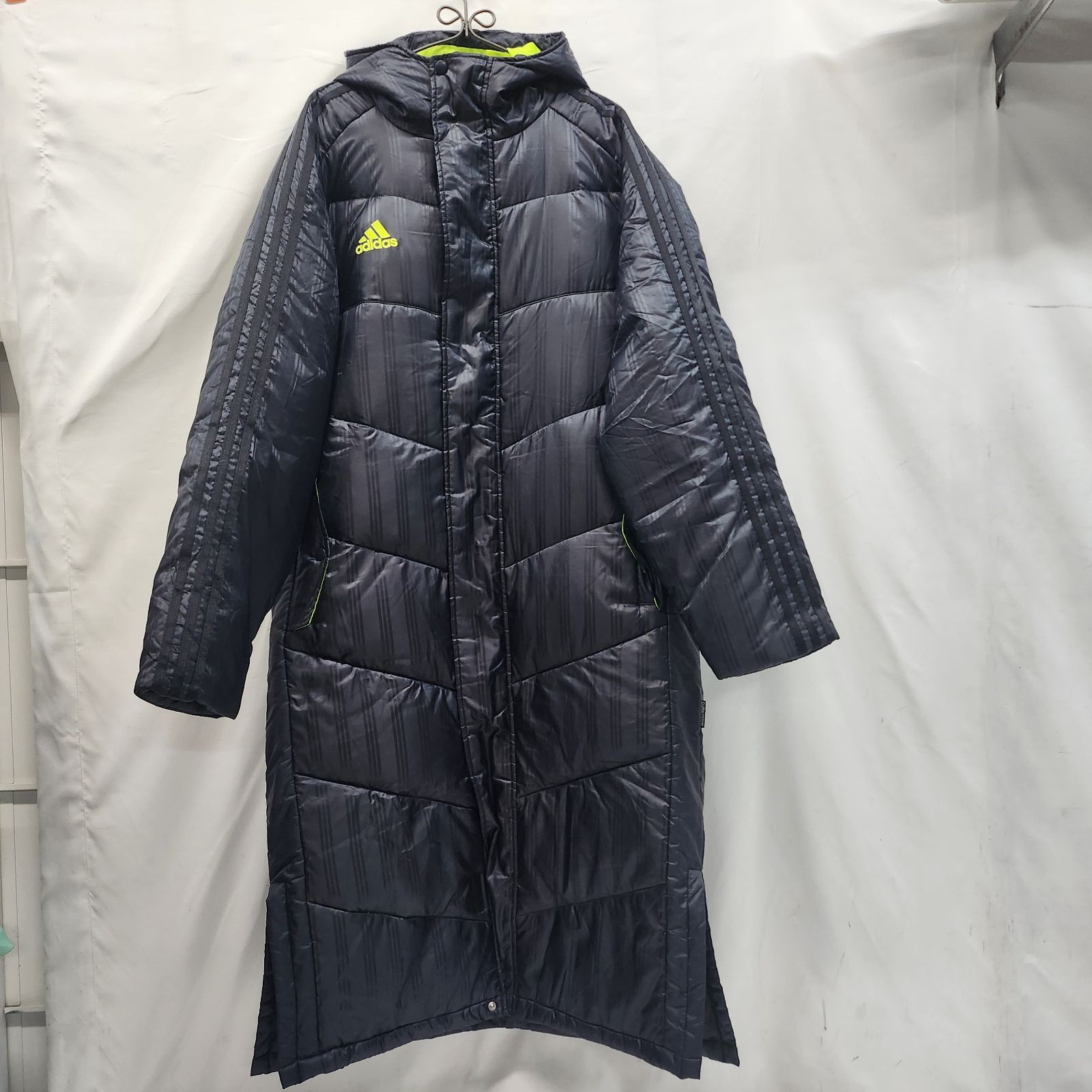 adidas ベンチコート ダウン ロング CLIMAPROOF サイズO ネイビー系