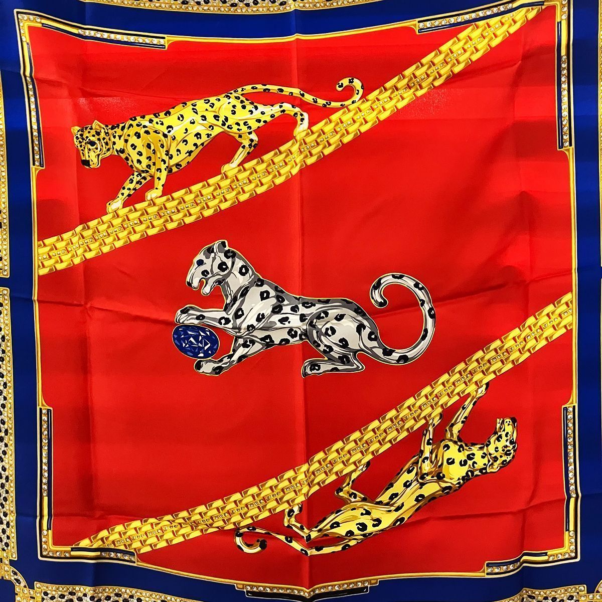 ✨カルティエ スカーフ✨シルク 大判 マストライン 時計柄