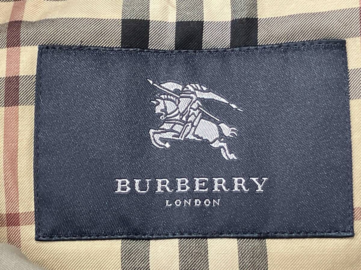 BURBERRY LONDON♪毛皮ノバチェック中綿コート M ラビット2way