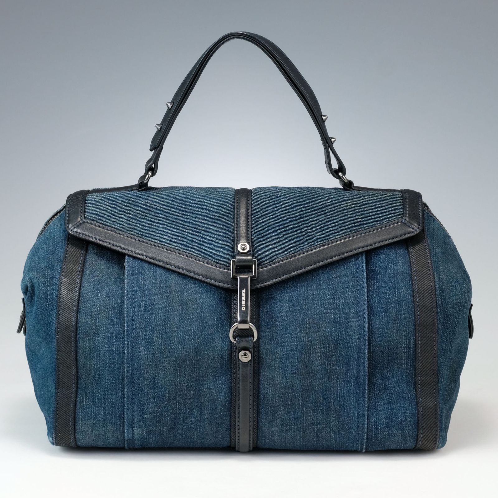 DIESEL ディーゼル デニム レザー ボストンバッグ ブラック Y2K