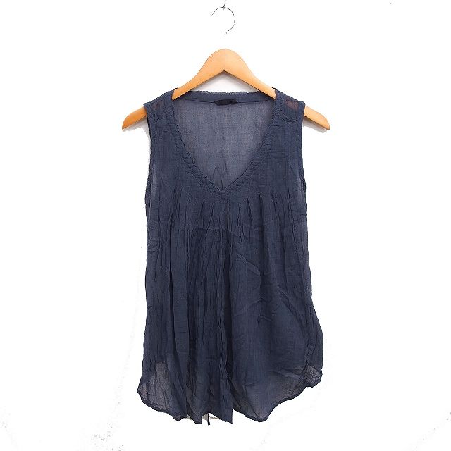 パドカレ pas de calais コットン ノースリーブ ブラウス Vネック