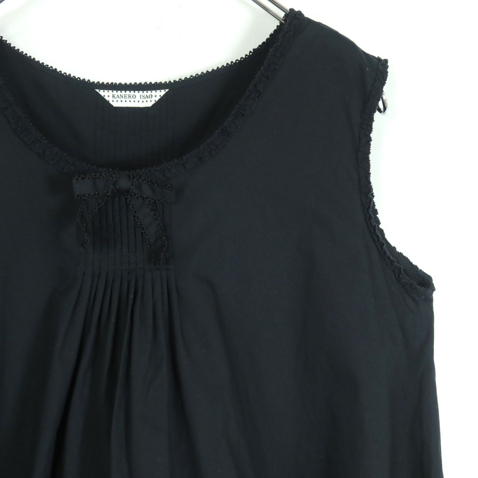 美品】カネコイサオ☆フリルたっぷり♪ピンタック ノースリーブ