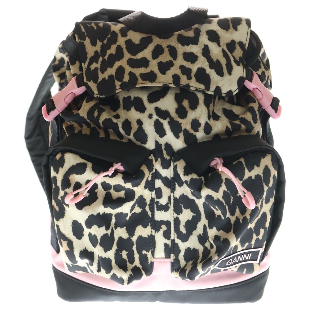 GANNI (ガニー) レオパード ミニバックパック リュックサック ベージュ