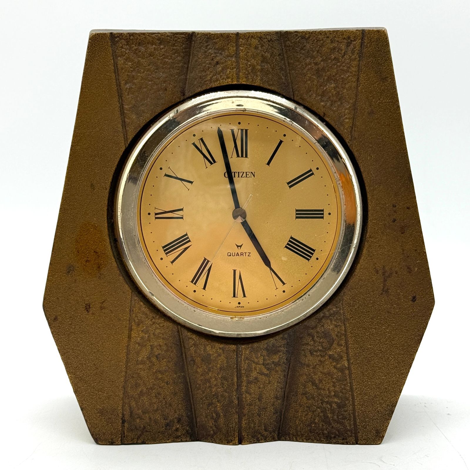 CITIZEN（シチズン）クォーツ置時計 金属製 ジャンク品 昭和レトロ