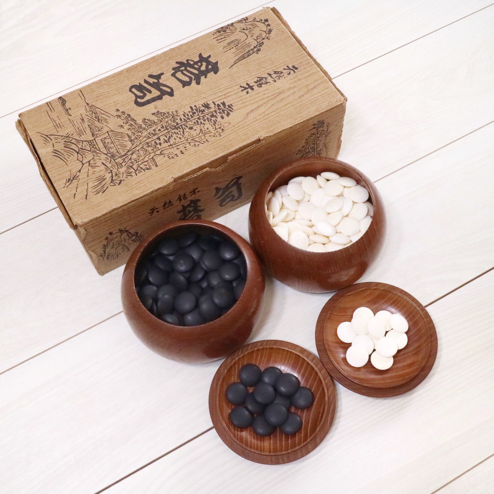 蛤碁石 蛤 はまぐり 30号 那智黒 碁笥付 囲碁 碁石 KEDANI - メルカリ