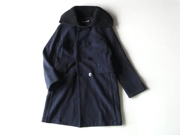 Umii908 45rpm ニット襟 微起毛 コットンヘリンボーンツイード